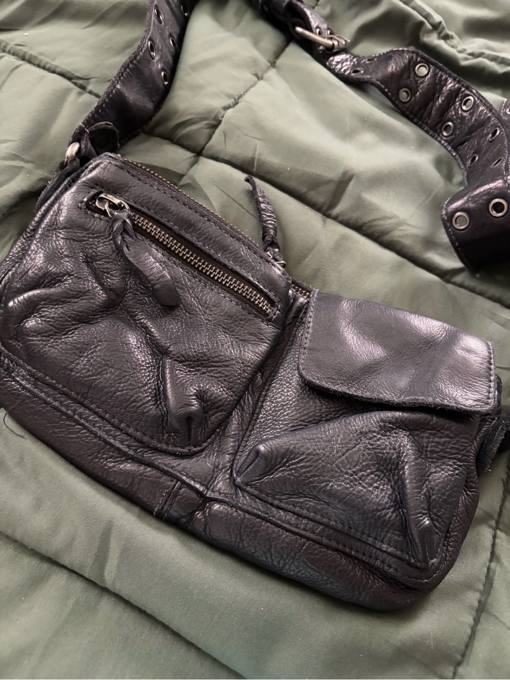 Free People Wade Black Leather Sling bag - Picture 2 of 9